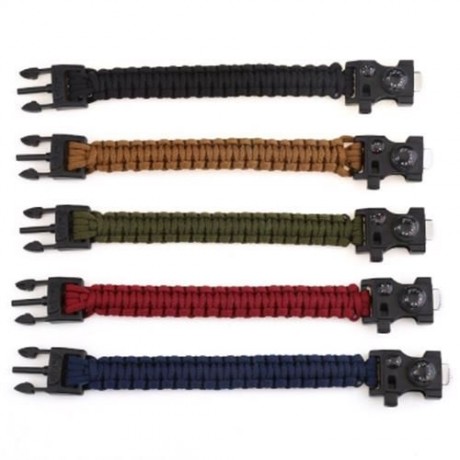 INLIFE EMERGENCY PARACORD OUTDOOR SURVIVAL UTILITY BRACELET (PURPLE)
