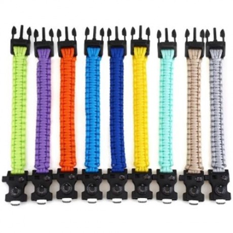 INLIFE EMERGENCY PARACORD OUTDOOR SURVIVAL UTILITY BRACELET (BROWN)