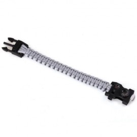 INLIFE EMERGENCY PARACORD OUTDOOR SURVIVAL UTILITY BRACELET (SILVER)