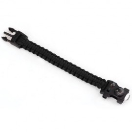 INLIFE EMERGENCY PARACORD OUTDOOR SURVIVAL UTILITY BRACELET (BLACK)