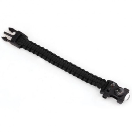 INLIFE EMERGENCY PARACORD OUTDOOR SURVIVAL UTILITY BRACELET (BLACK)