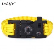 INLIFE EMERGENCY PARACORD OUTDOOR SURVIVAL UTILITY BRACELET (YOLK YELLOW)