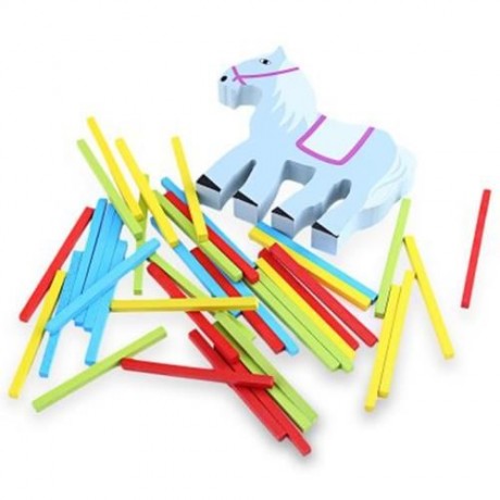 KIDS COLORFUL LOVELY CARTOON HORSE ANIMAL SHAPE BALANCE BEAM STACKING GAME INTELLIGENCE TO