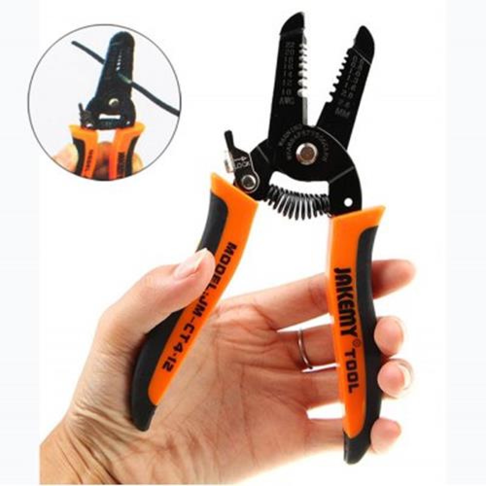 JAKEMY JM - CT4 - 12 WIRE CUTTER STRIPPER CLAMP 7.0 INCH PLIER HARDWARE TOOL (BLACK AND OR JAKEMY JM - CT4 - 12 WIRE CUTTER STRIPPER CLAMP 7.0 INCH PLIER HARDWARE TOOL (BLACK AND OR