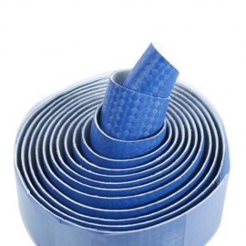 BICYCLE HANDLEBAR TAPE WITH BAR PLUG CARBON FIBER BELT STRAP (BLUE)