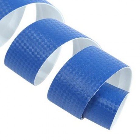 BICYCLE HANDLEBAR TAPE WITH BAR PLUG CARBON FIBER BELT STRAP (BLUE)