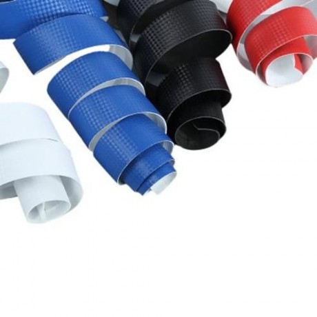 BICYCLE HANDLEBAR TAPE WITH BAR PLUG CARBON FIBER BELT STRAP (BLUE)