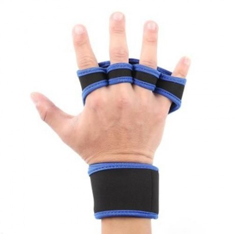 CYCLING SPORT WRIST SUPPORT HALF FINGER GLOVES (BLUE)