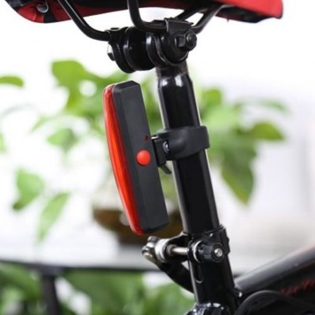 BICYCLE TAILLIGHT SAFETY USB FLASH REAR WARNING LAMP (RED WITH BLACK)