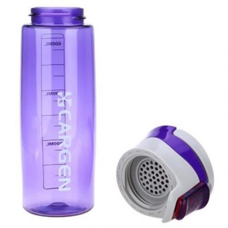 CARGEN R71010 600ML PORTABLE PLASTIC FUNCTION SPORT BOTTLE FOR CYCLING HIKING OFFICE (PURP