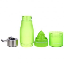 CARGEN PM001 700ML PORTABLE FROSTED PLASTIC LEMON JUICE WATER BOTTLE WITH HAND ROPE (GREEN