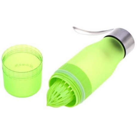 CARGEN PM001 700ML PORTABLE FROSTED PLASTIC LEMON JUICE WATER BOTTLE WITH HAND ROPE (GREEN