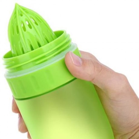 CARGEN PM001 700ML PORTABLE FROSTED PLASTIC LEMON JUICE WATER BOTTLE WITH HAND ROPE (GREEN