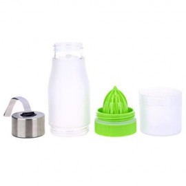 CARGEN PM001 700ML PORTABLE FROSTED PLASTIC LEMON JUICE WATER BOTTLE WITH HAND ROPE (WHITE