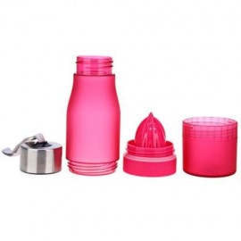 CARGEN PM001 700ML PORTABLE FROSTED PLASTIC LEMON JUICE WATER BOTTLE WITH HAND ROPE (ROSE 