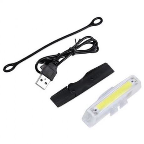 WATER RESISTANT 6-MODES USB RECHARGEABLE LED BIKE CYCLING TAIL LIGHT (WHITE AND YELLOW)