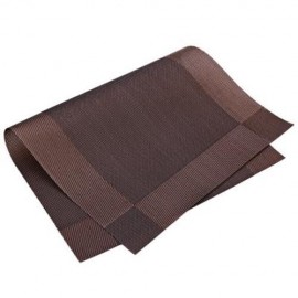 4PCS HEAT INSULATION ANTI-SKID STAIN-RESISTANT SIMPLE STYLE DINING ROOM PVC PLACEMAT (COFF