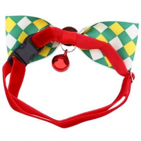 GENTLE LOVELY STYLISH ADJUSTABLE PET CAT DOG RABBIT CLOTH BOWKNOT COLLAR (GREEN)
