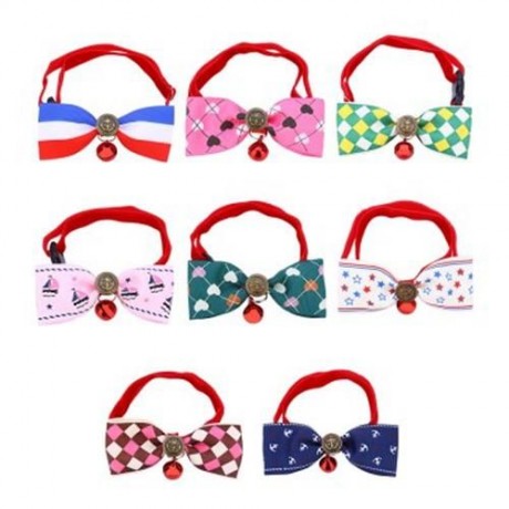 GENTLE LOVELY STYLISH ADJUSTABLE PET CAT DOG RABBIT CLOTH BOWKNOT COLLAR (GREEN)