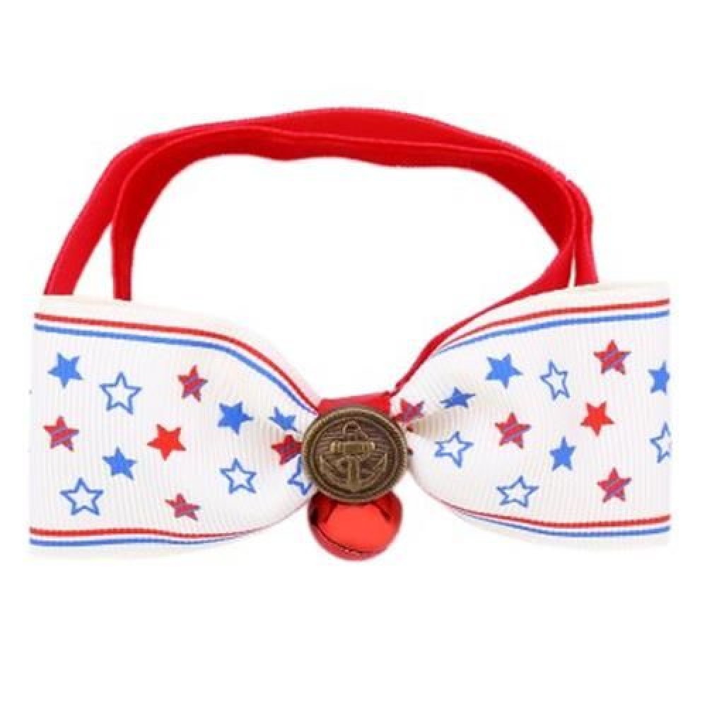 GENTLE LOVELY STYLISH ADJUSTABLE PET CAT DOG RABBIT CLOTH BOWKNOT COLLAR (WHITE)