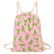CUTE RETRO CANVAS DRAWSTRING BACKPACK 3D PRINTING GYM BEACH BAG SCHOOL BAG FITNESS TOTE SA