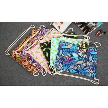 CUTE RETRO CANVAS DRAWSTRING BACKPACK 3D PRINTING GYM BEACH BAG SCHOOL BAG FITNESS TOTE SA