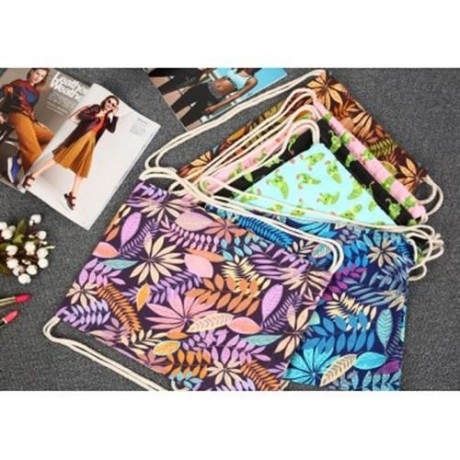 CUTE RETRO CANVAS DRAWSTRING BACKPACK 3D PRINTING GYM BEACH BAG SCHOOL BAG FITNESS TOTE SA