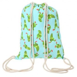 CUTE RETRO CANVAS DRAWSTRING BACKPACK 3D PRINTING GYM BEACH BAG SCHOOL BAG FITNESS TOTE SA
