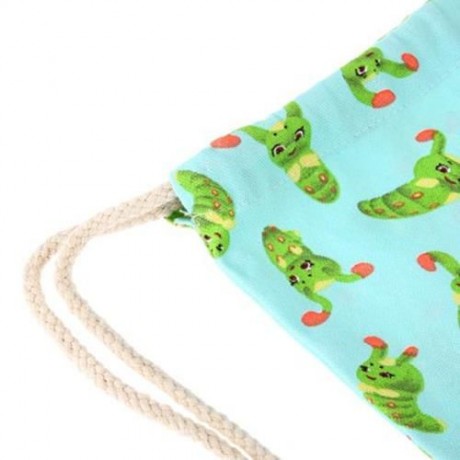 CUTE RETRO CANVAS DRAWSTRING BACKPACK 3D PRINTING GYM BEACH BAG SCHOOL BAG FITNESS TOTE SA