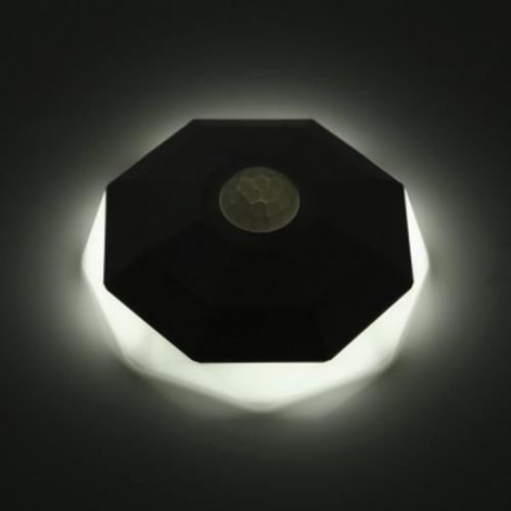 USB RECHARGEABLE HUMAN BODY INDUCTION LED LIGHT INFRARED SENSOR NIGHT LAMP (WHITE)