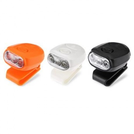 PORTABLE 1W 50LM 3 LEDS HAT LIGHT CLIP LAMP (BLACK)