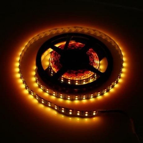 5M DOUBLE ROW 5050 SMD 600 RGB WHITE LED STRIP LIGHT FOR DECORATION (WARM WHITE LIGHT)