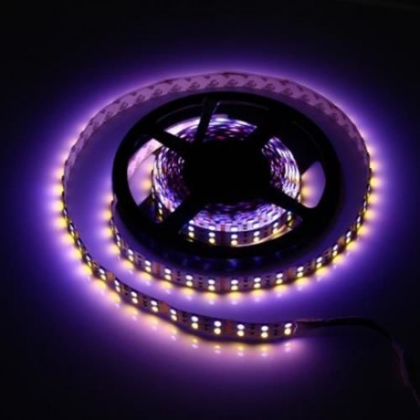 5M DOUBLE ROW 5050 SMD 600 RGB WHITE LED STRIP LIGHT FOR DECORATION (WARM WHITE LIGHT)