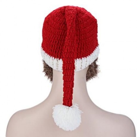 MULTIPURPOSE KNIT WINDPROOF WARM UNISEX CHRISTMAS HAT (WHITE AND BROWN)