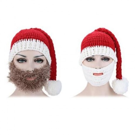MULTIPURPOSE KNIT WINDPROOF WARM UNISEX CHRISTMAS HAT (WHITE AND BROWN)