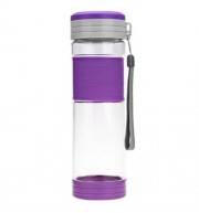 CARGEN Q71017 550ML PORTABLE SPORT TEAPOT PLASTIC TRAVEL TEA CUP WATER BOTTLE (PURPLE)