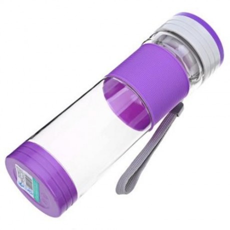 CARGEN Q71017 550ML PORTABLE SPORT TEAPOT PLASTIC TRAVEL TEA CUP WATER BOTTLE (PURPLE)