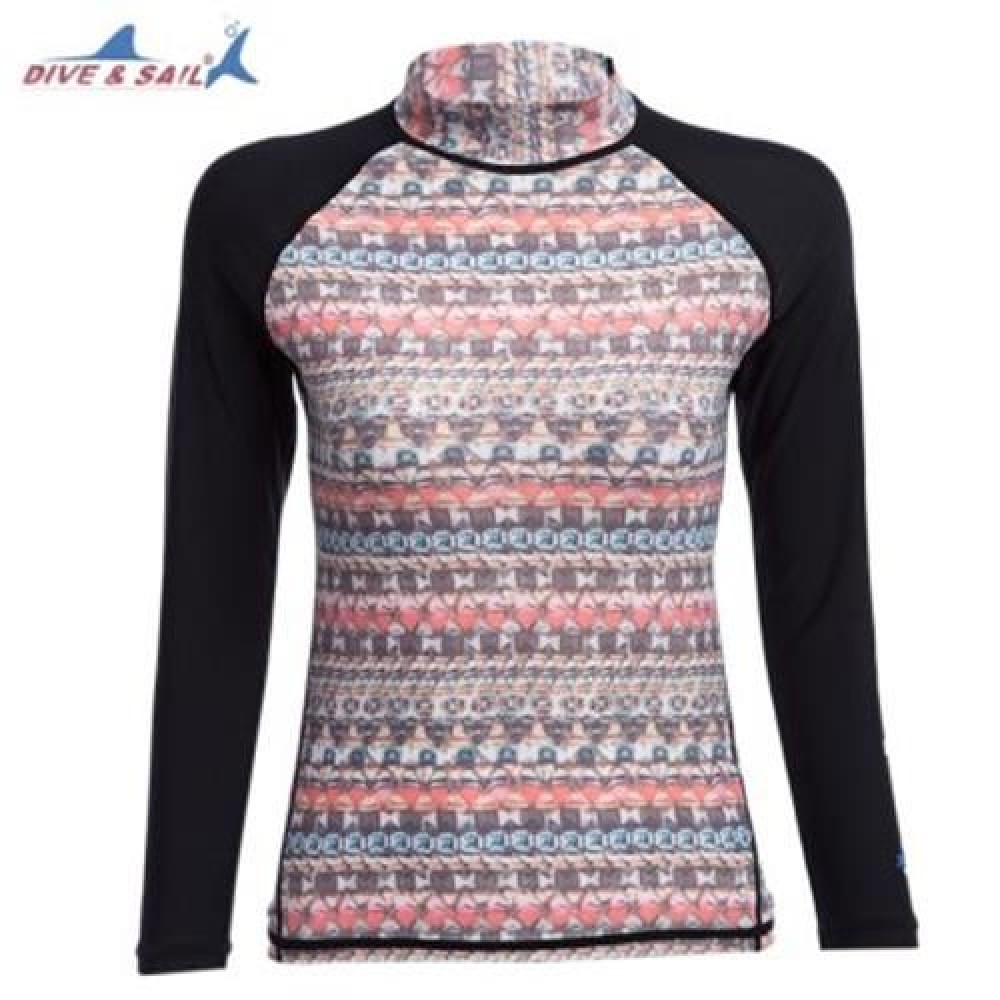 DIVE - SAIL LS - 607 SUN PROTECTION SHIRT RASHGUARD SWIM CLOTH WITH LONG SLEEVES (BLACK AN