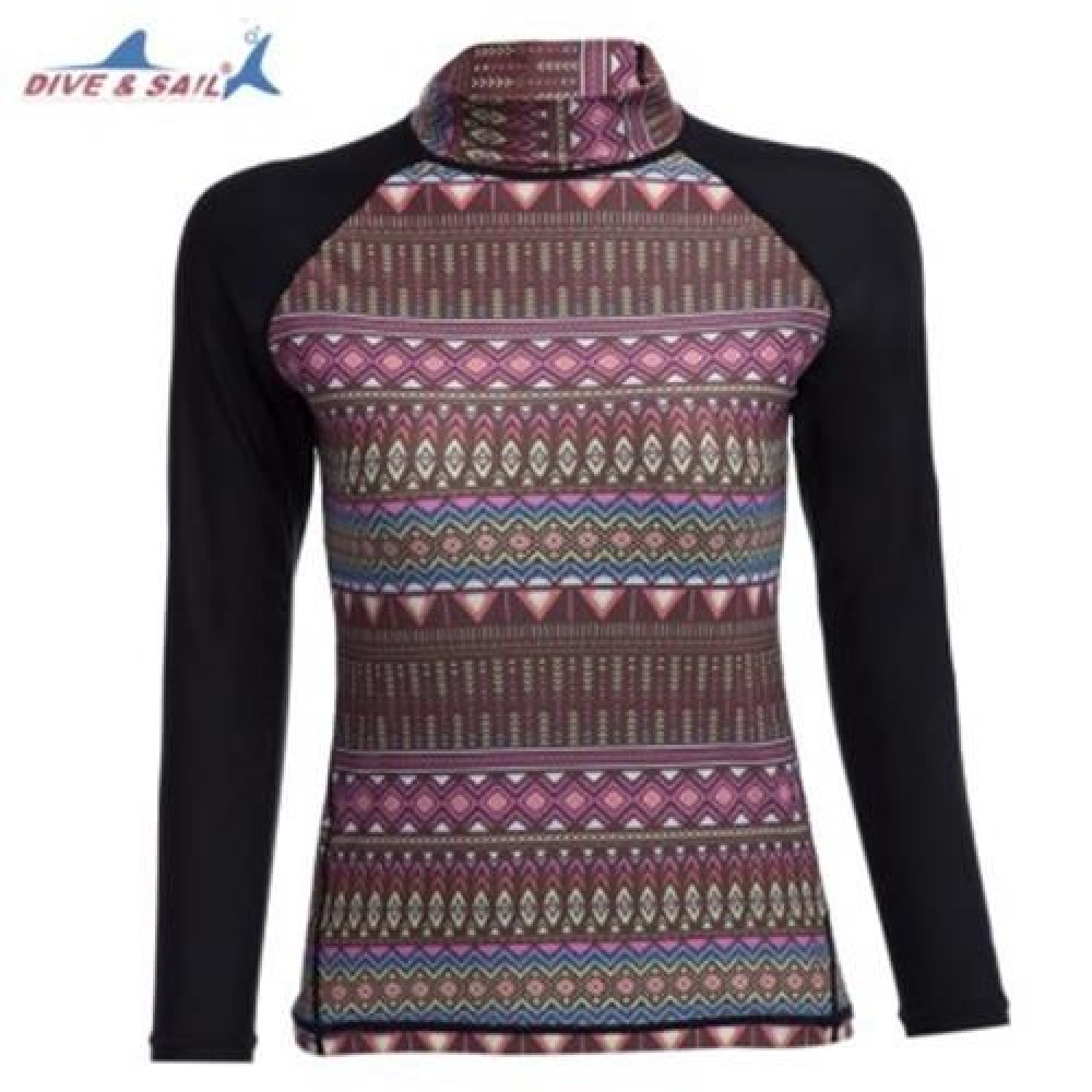 DIVE - SAIL LS - 607 SUN PROTECTION SHIRT RASHGUARD SWIM CLOTH WITH LONG SLEEVES (BLACK AN