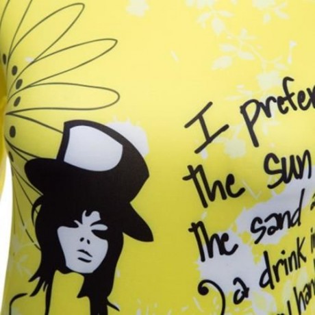 DIVE - SAIL LS - 641 SUN PROTECTION SHIRT RASHGUARD SWIM CLOTH WITH LONG SLEEVES (YELLOW)