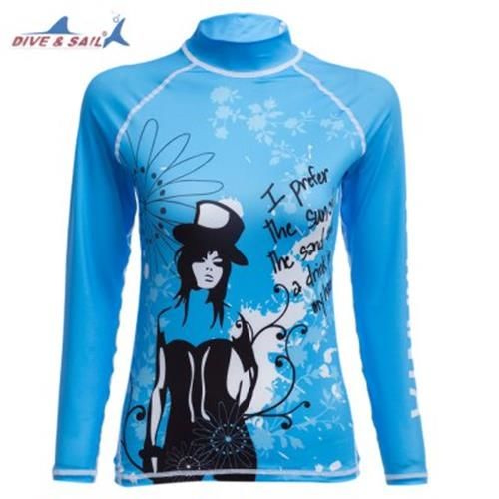 DIVE - SAIL LS - 641 SUN PROTECTION SHIRT RASHGUARD SWIM CLOTH WITH LONG SLEEVES (BLUE)