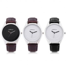 CRRJU 2101 FEMALE QUARTZ WATCH 3ATM LEATHER BAND IMPORTED MOVT WRISTWATCH (BROWN LEATHER B