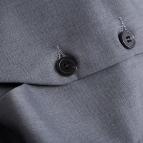 RETRO PURE COLOR V NECK POCKET DECORATION SUIT VEST FOR MALE (GRAY)