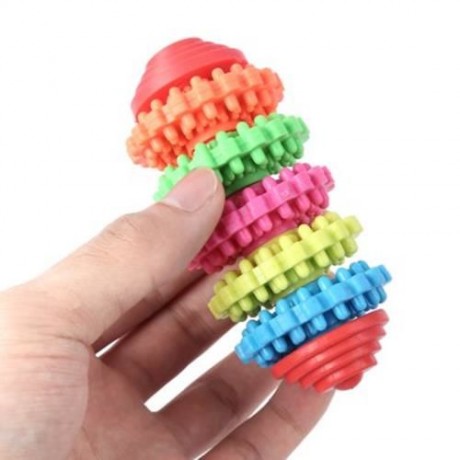 MULTI-COLOR RUBBER PEPPY DOG PET CHEW TOY TRAINING TOOL (COLORMIX)