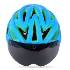 SAVA UNISEX ULTRALIGHT 57 - 62CM LIGHTWEIGHT BICYCLE BIKE SAFETY HELMET WITH GOGGLES (BLUE