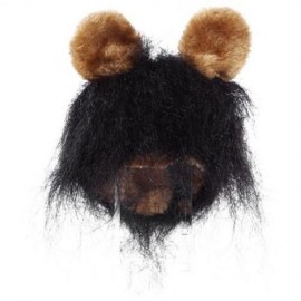 FASHION CAT WIG COLLAR FUNNY LION PET COSPLAY HAIRPIECE WITH EAR (BLACK)