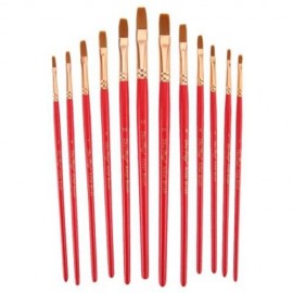 ZHUTING 12PCS 4 COLORS NYLON WOOL EVEN ACRYLIC LINER PAINTING NAIL ART TOOL DRAWING BRUSH 
