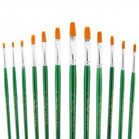ZHUTING 12PCS EVEN NYLON WOOL ACRYLIC LINER PAINTING NAIL ART TOOL DRAWING BRUSH PEN (GREE