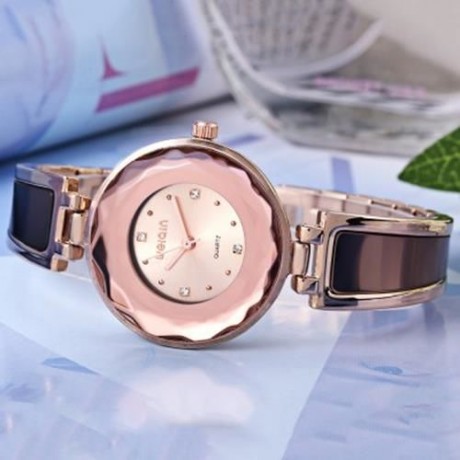 WEIQIN W4673 WOMEN QUARTZ WATCH STEREO GLASS MIRROR ARTIFICIAL DIAMOND DIAL STAINLESS STEE