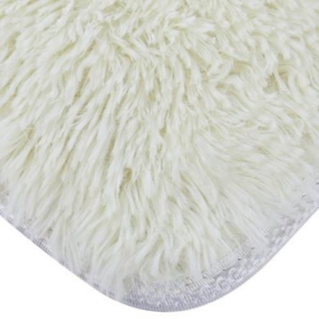40 X 60CM SOFT SHAGGY BATHROOM BEDROOM ANTI-SLIP BATH MAT (OFF-WHITE)
